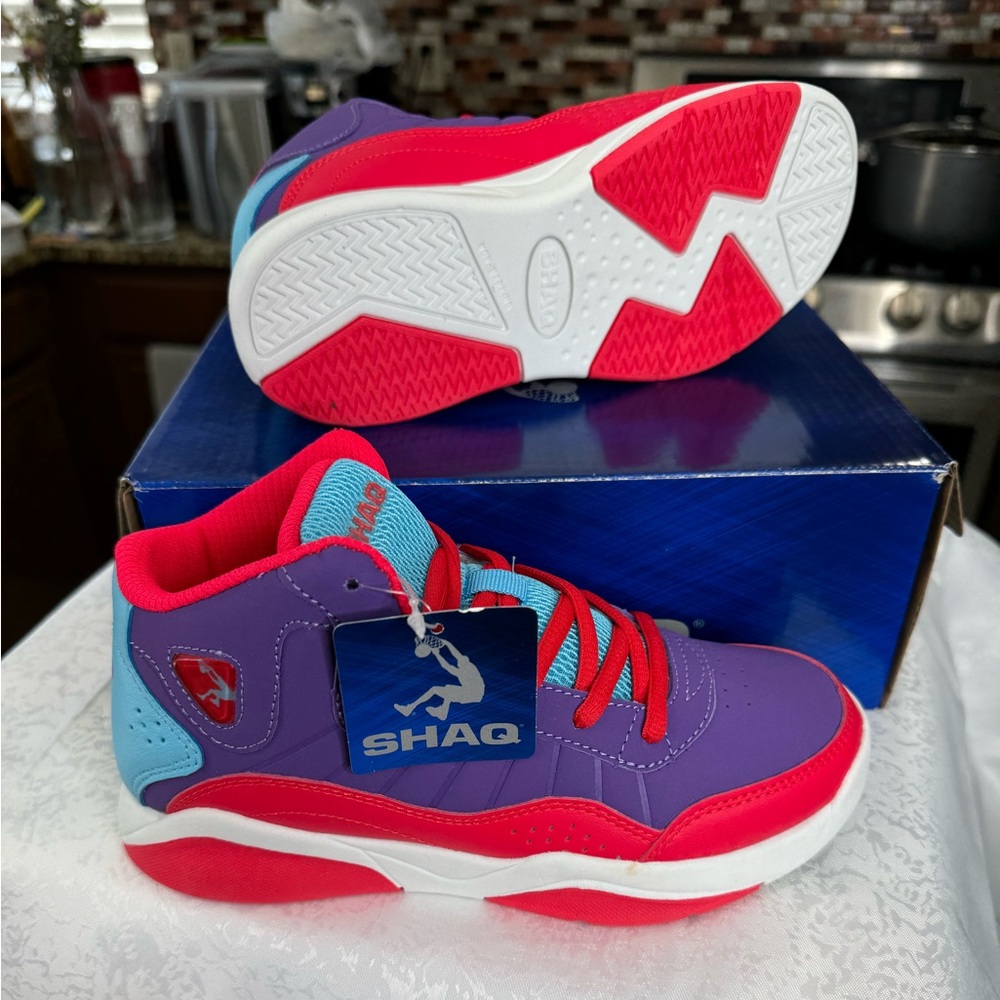 2D Youth - New Shaq Screen Purple / Red High Top Sneakers Shoes